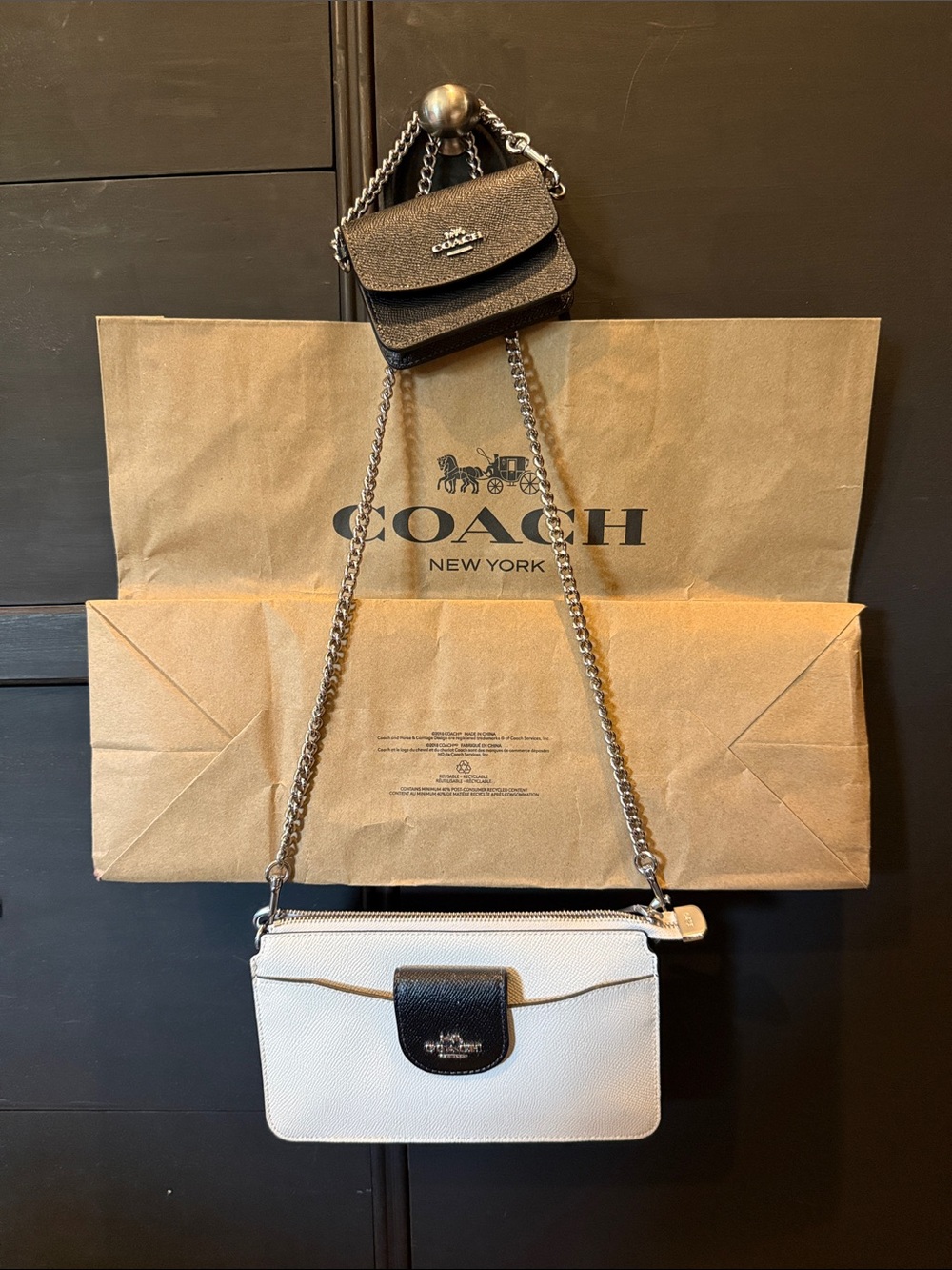 Coach Two-Tone Crossbody Bag — White & Black